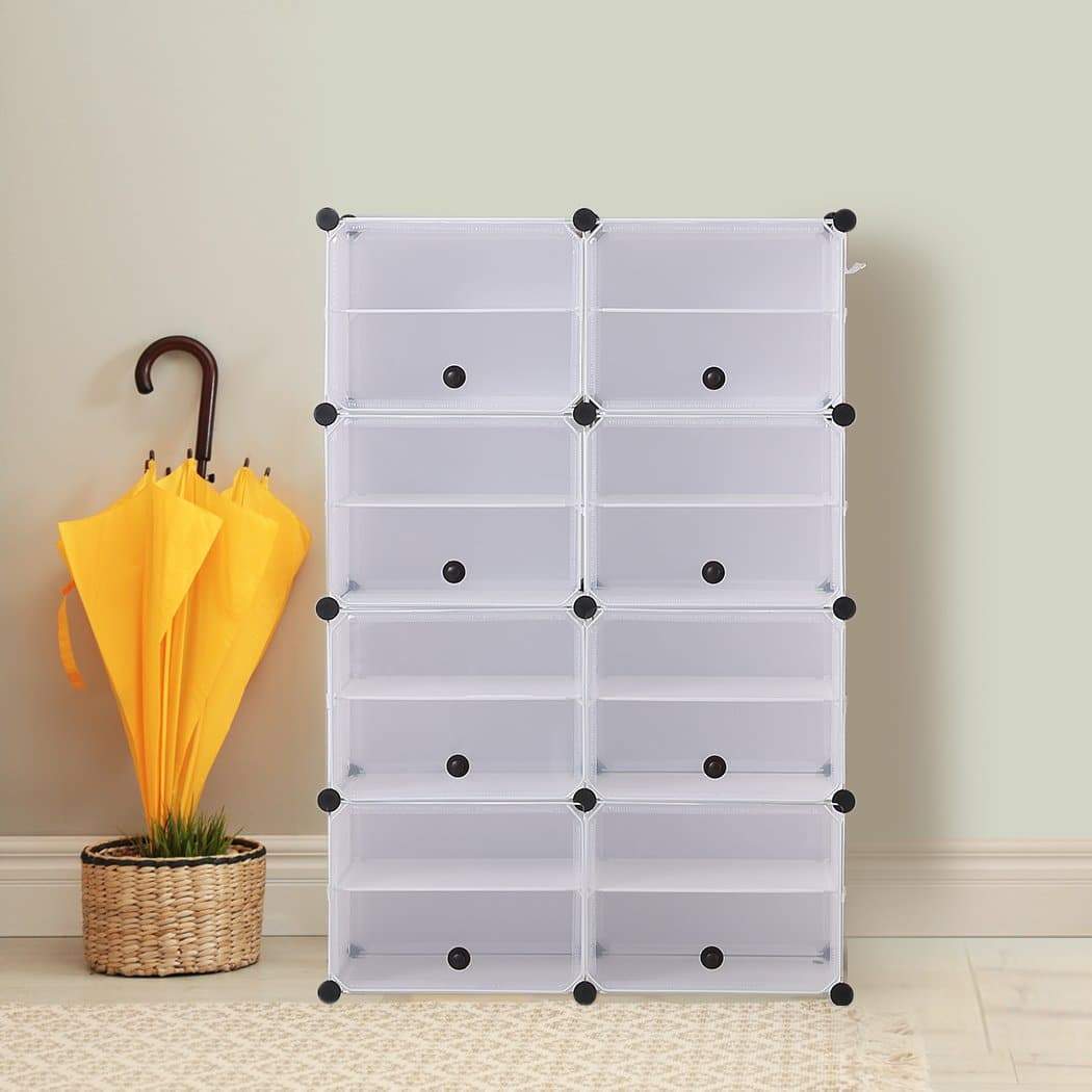 bedroom Shoe Cube Cabinet Rack Shelf Stackable 8 Tier