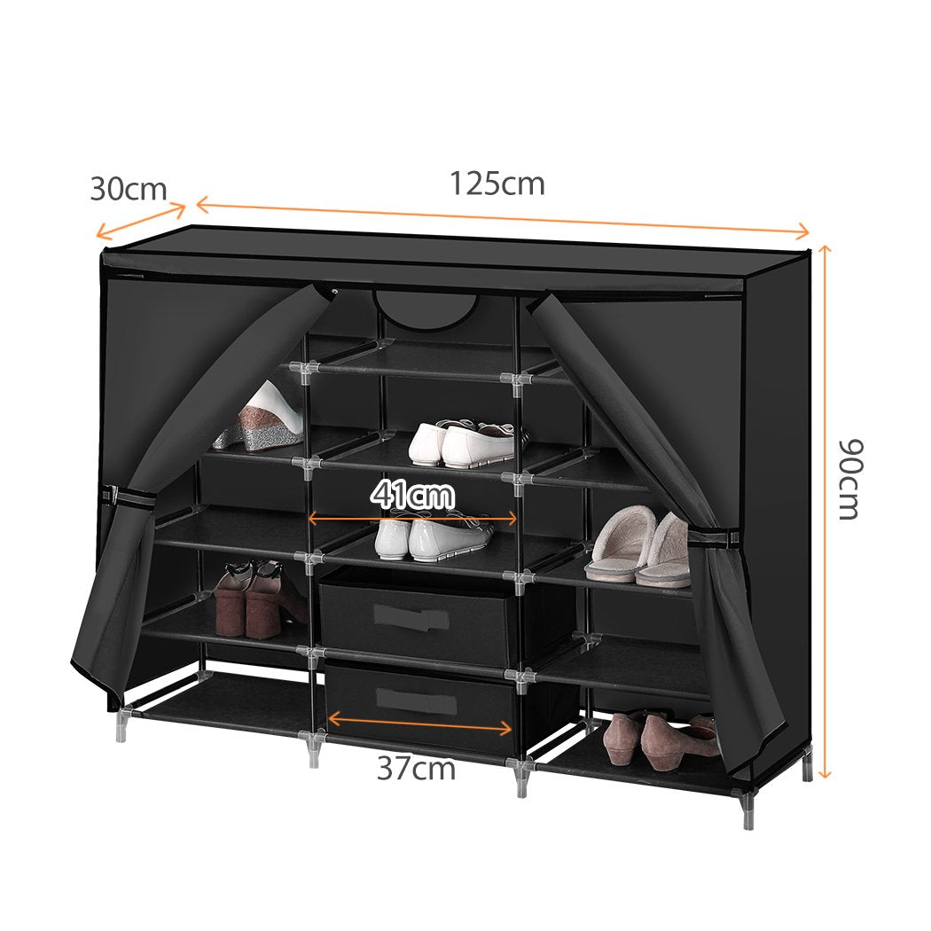 living room Shoe Rack Diy Portable Storage Cabinet Black