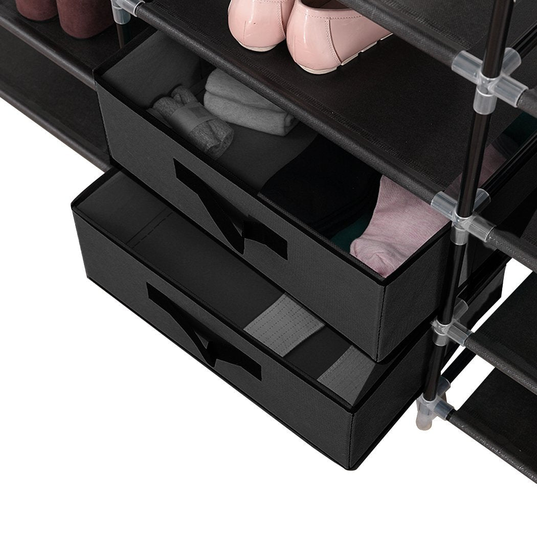 living room Shoe Rack Diy Portable Storage Cabinet Black