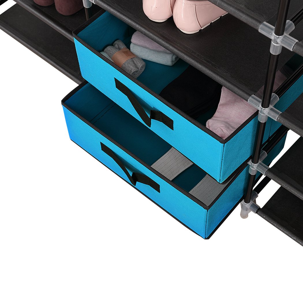 living room Shoe Rack Diy Portable Storage Cabinet Blue