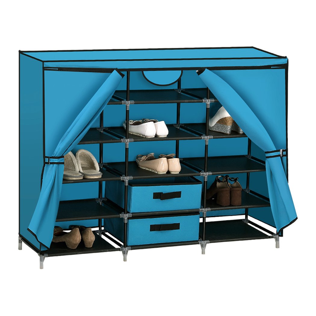 living room Shoe Rack Diy Portable Storage Cabinet Blue