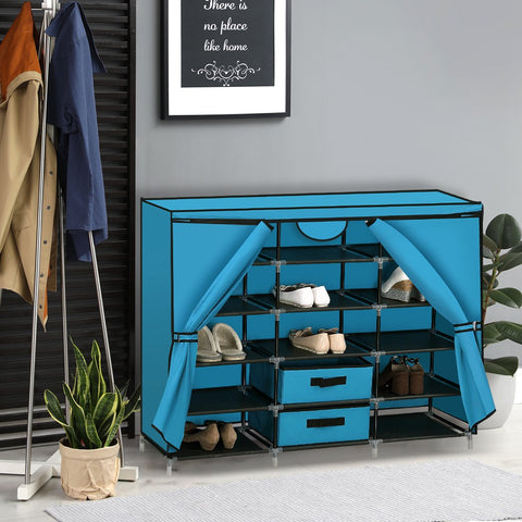 living room Shoe Rack Diy Portable Storage Cabinet Blue