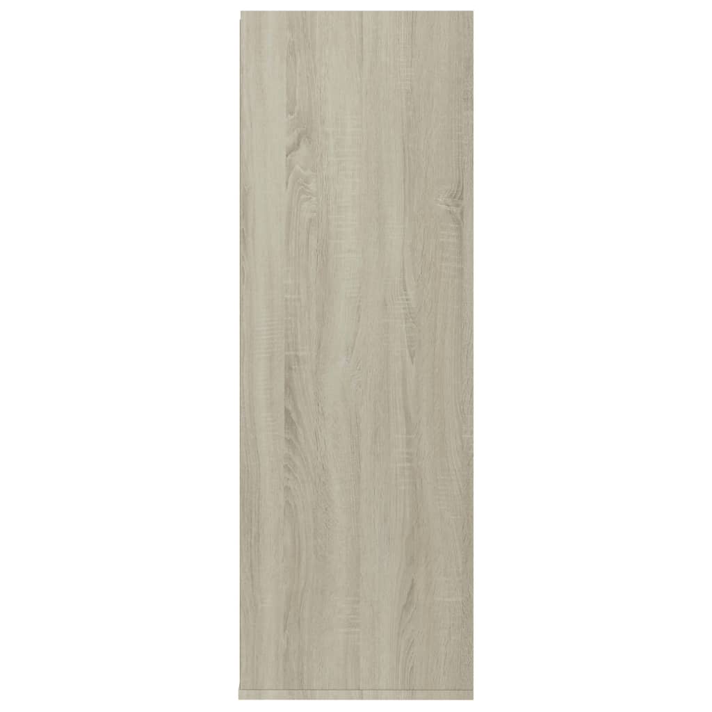 Shoe Rack White and Sonoma Oak 54x34x100 cm Chipboard