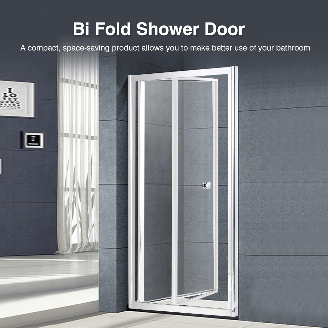 bathroom Shower Screen Door Enclosure Glass Panel Foldable 760X1900Mm