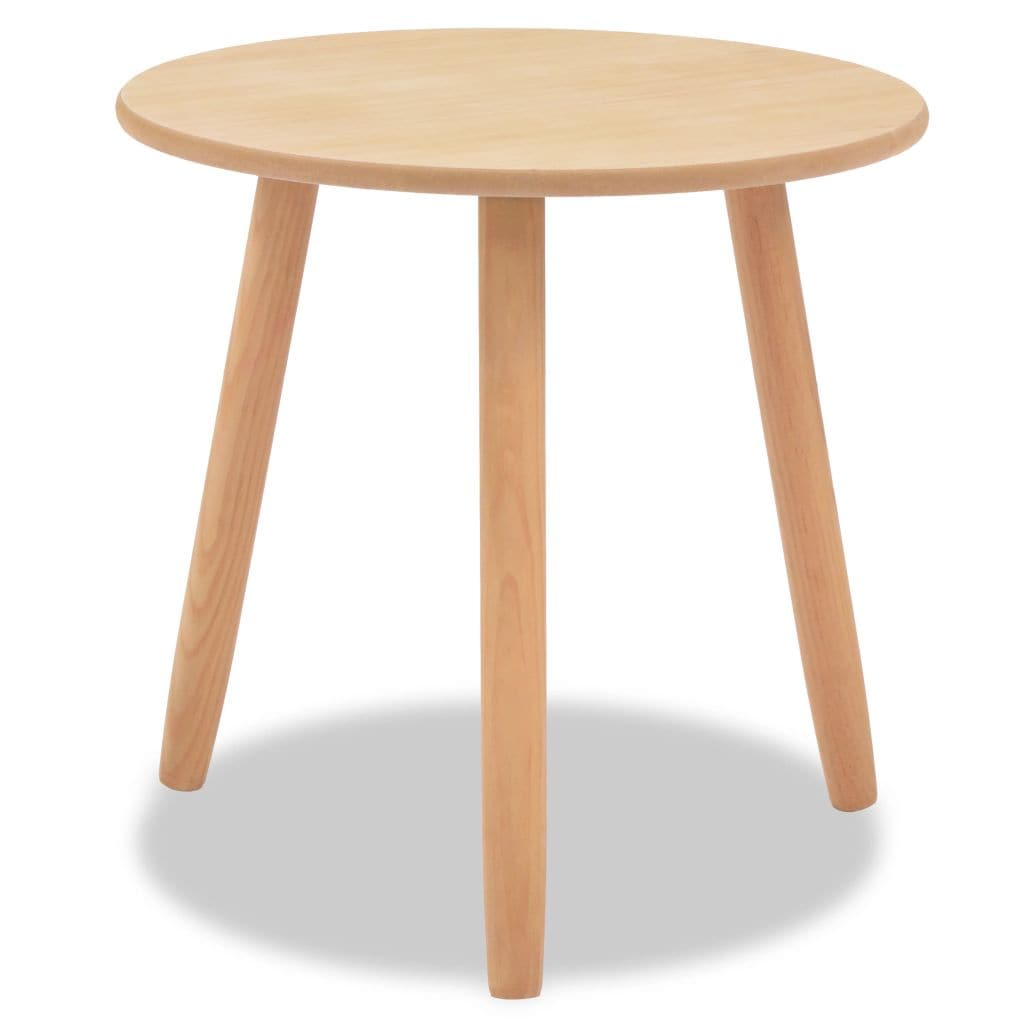 Side Table Set 2 Pieces Solid Pinewood Brown