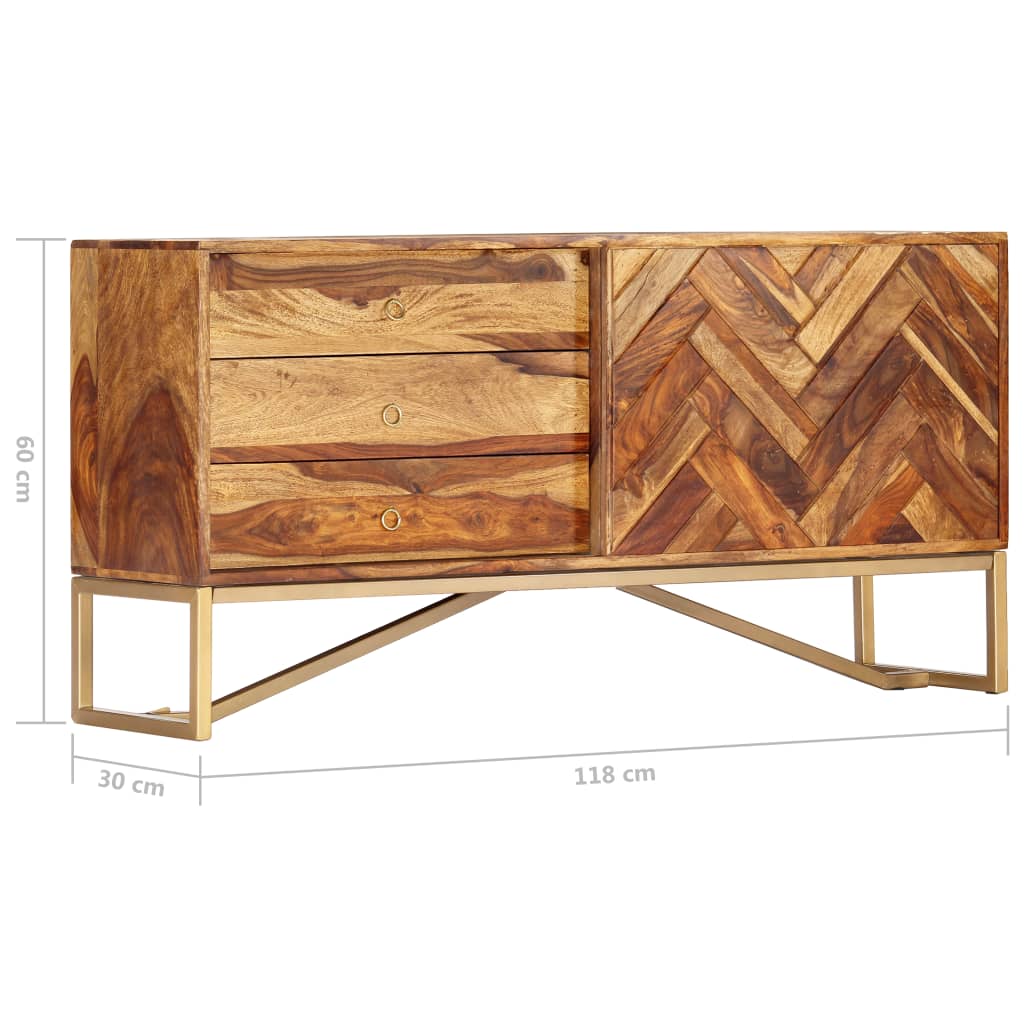 Sideboard 118x30x60 cm Solid Sheesham Wood