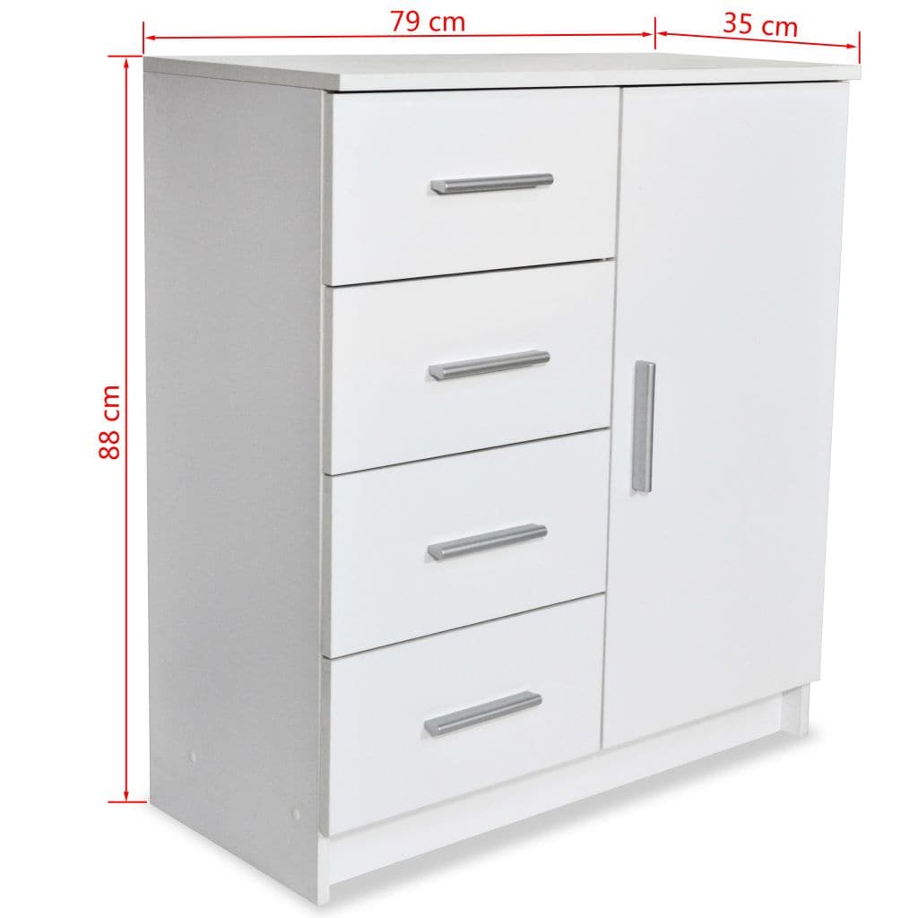 Sideboard Chipboard 79x35x88 cm White