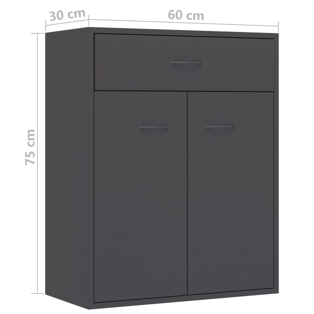 Sideboard Grey 60x30x75 cm Chipboard