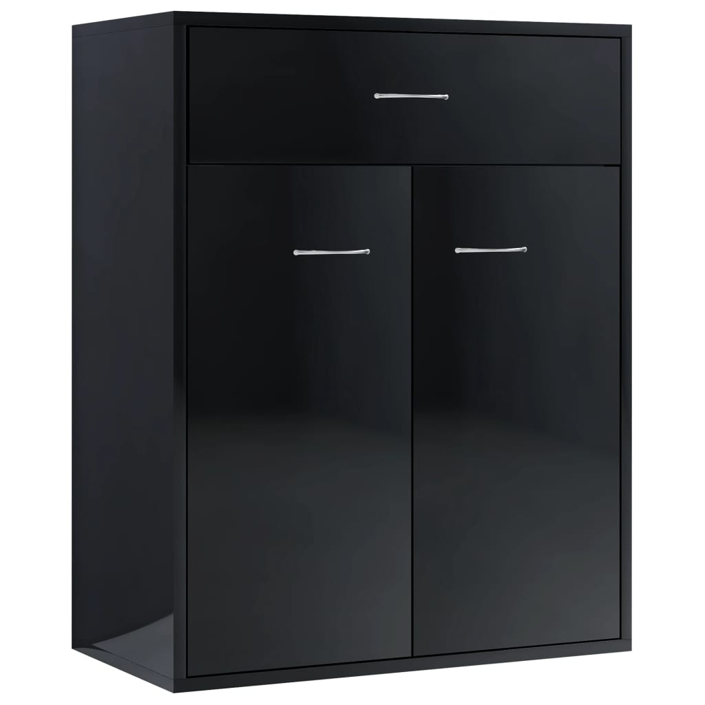 Sideboard High Gloss Black 60x30x75 cm Chipboard