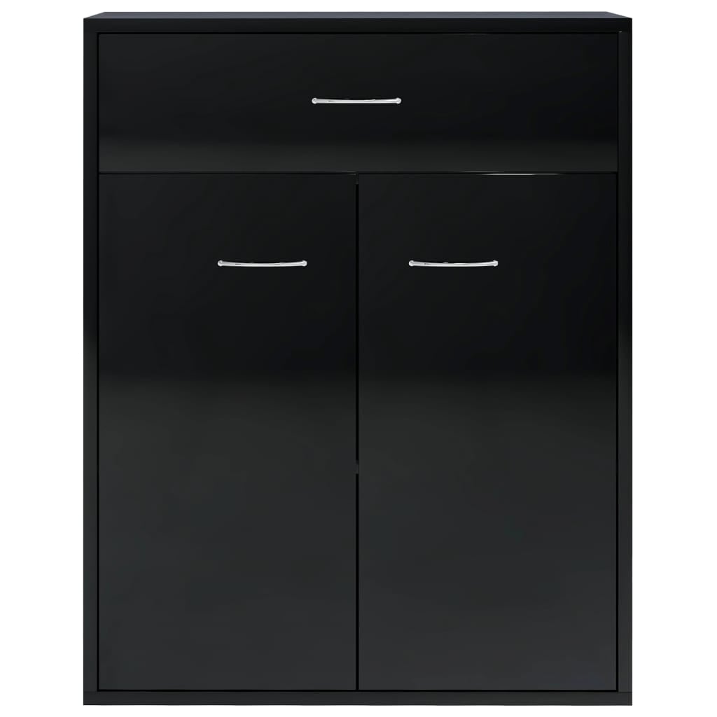 Sideboard High Gloss Black 60x30x75 cm Chipboard