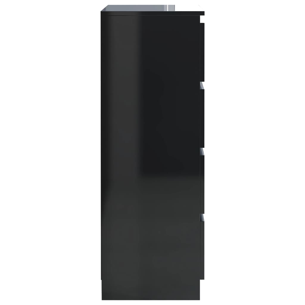 Sideboard High Gloss Black 60x35x98.5cm Chipboard