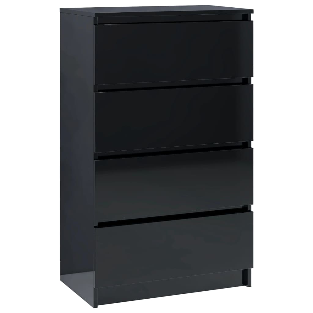 Sideboard High Gloss Black 60x35x98.5cm Chipboard