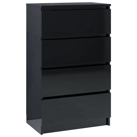 Sideboard High Gloss Black-Chipboard