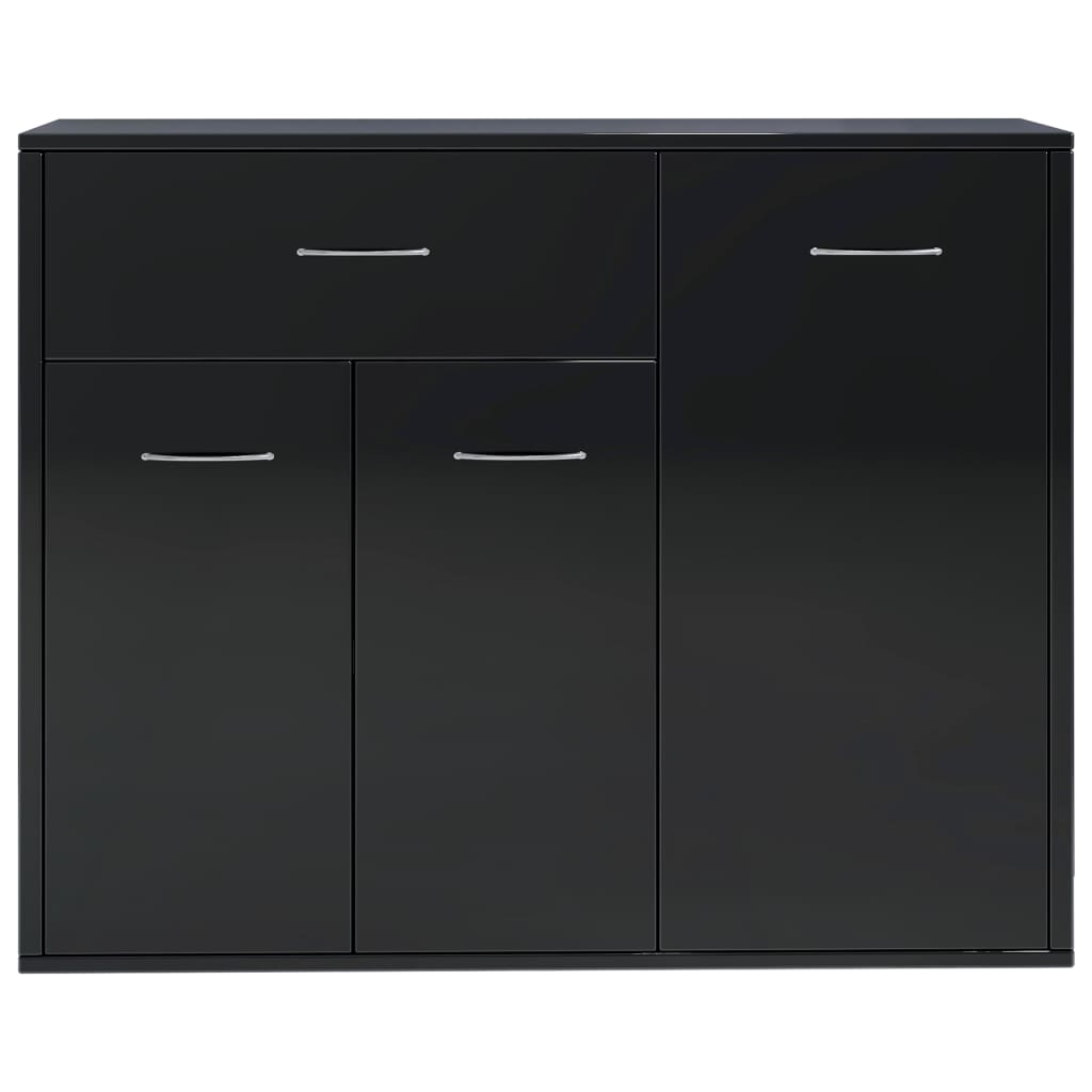 Sideboard High Gloss Black 88x30x70 cm Chipboard