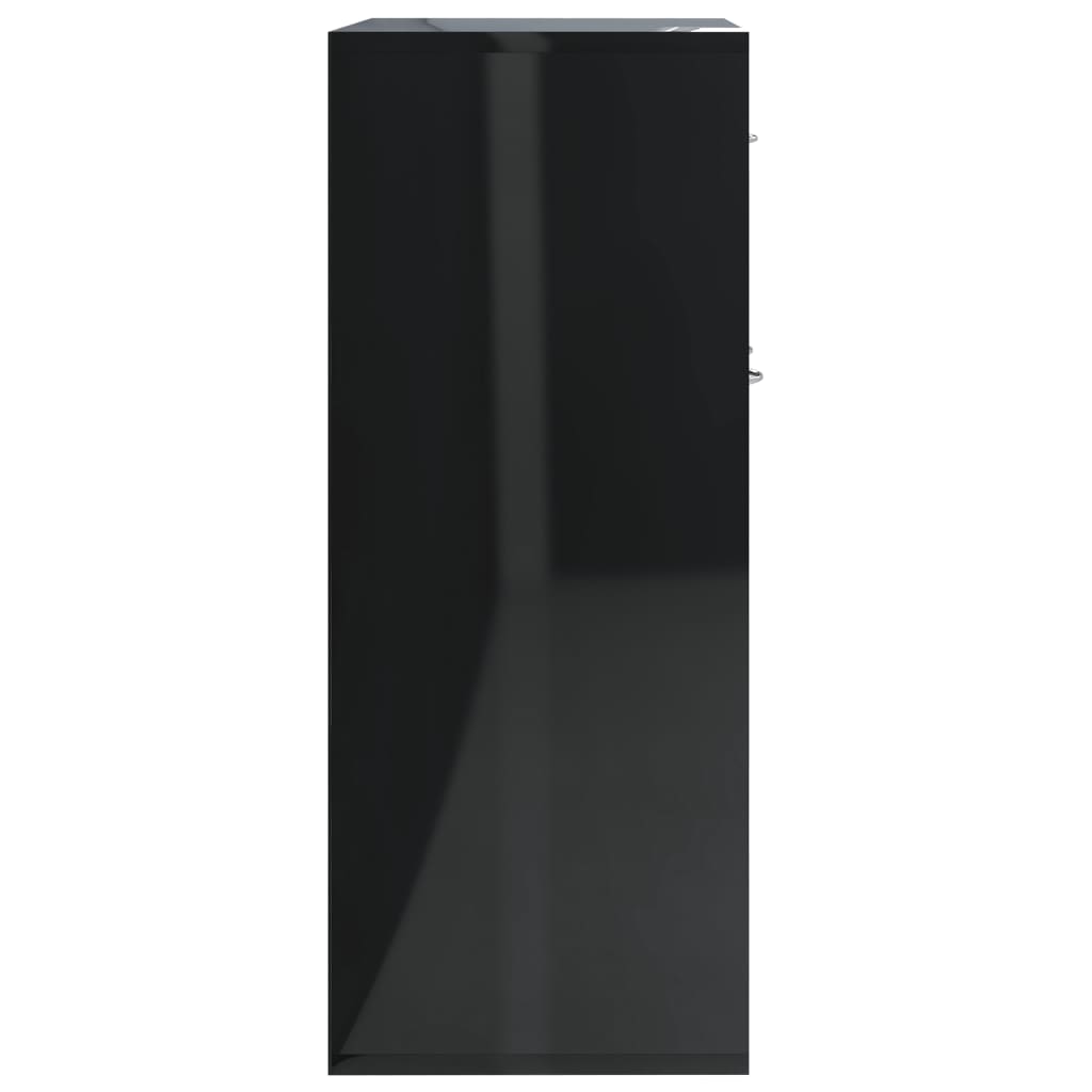 Sideboard High Gloss Black 88x30x70 cm Chipboard