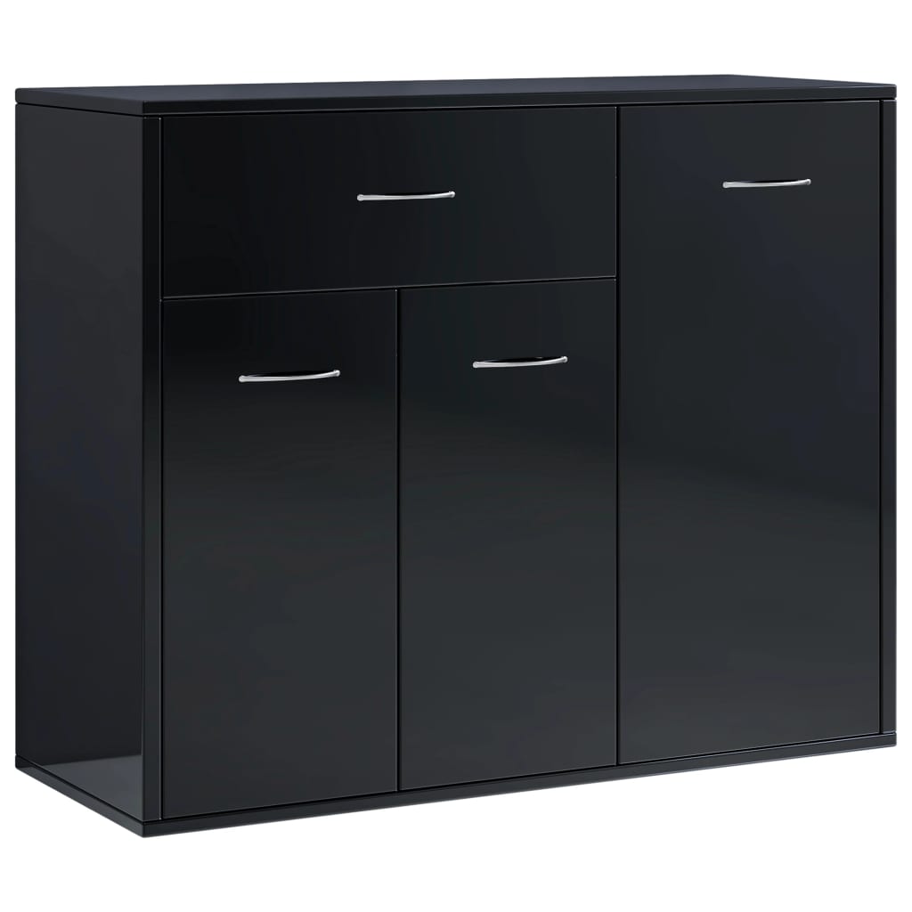 Sideboard High Gloss Black 88x30x70 cm Chipboard