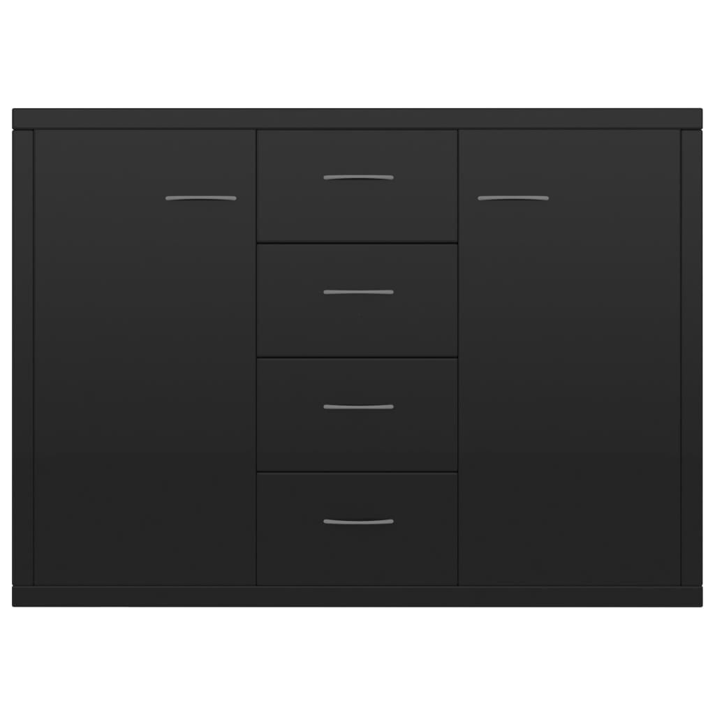 Sideboard High Gloss Black 88x30x75 cm Chipboard