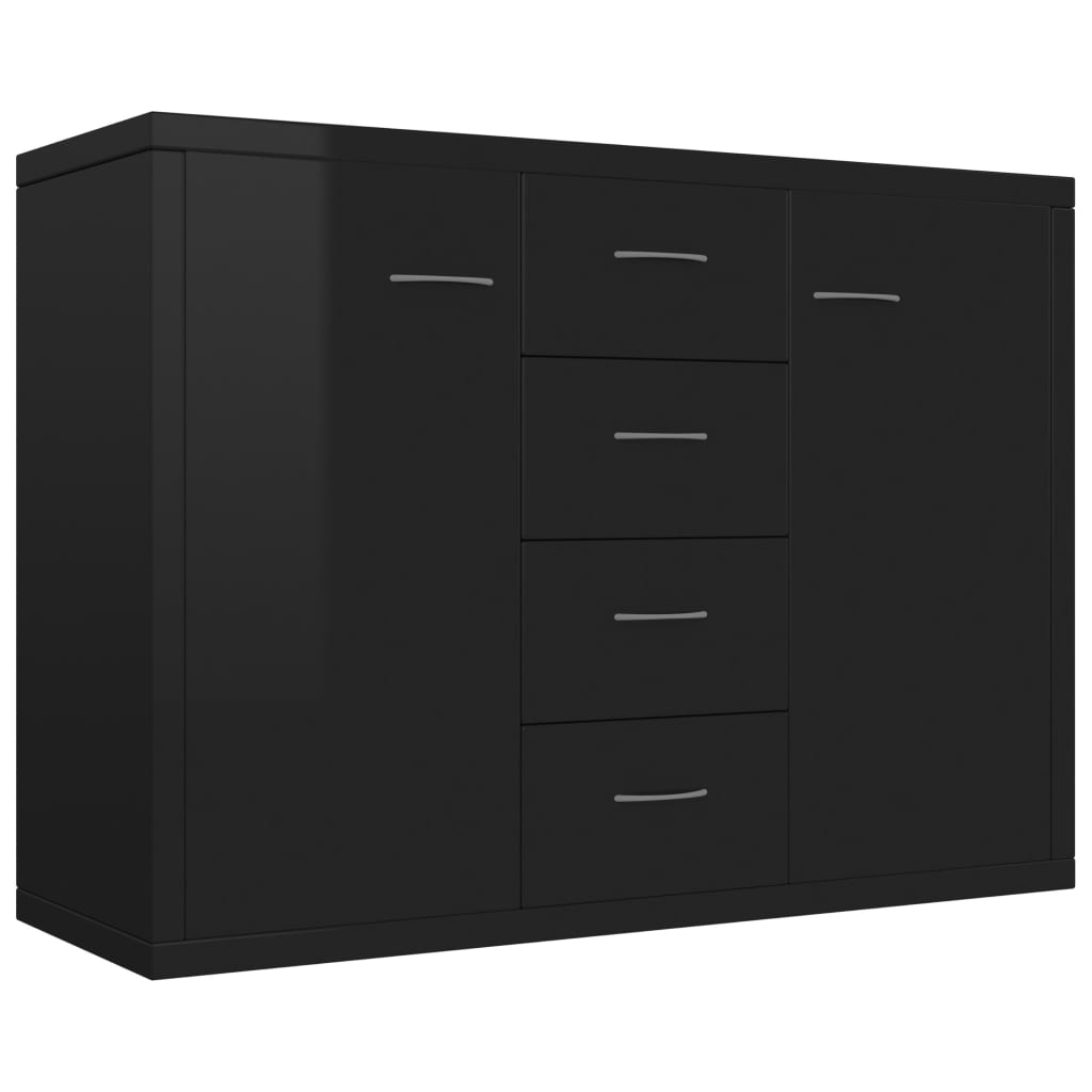 Sideboard High Gloss Black 88x30x75 cm Chipboard