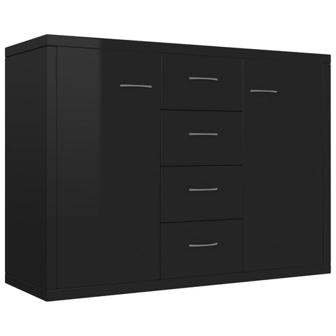 Sideboard High Gloss Black- Chipboard