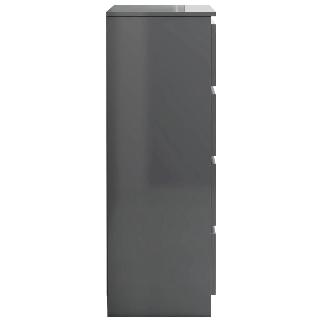 Sideboard High Gloss Grey 60x35x98,5 cm Chipboard