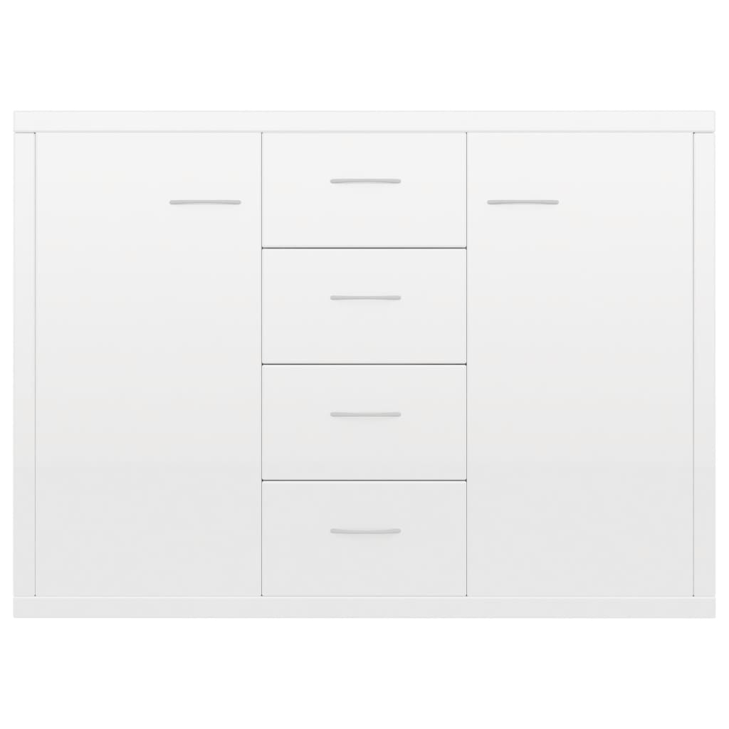 Sideboard High Gloss White 88x30x75 cm Chipboard