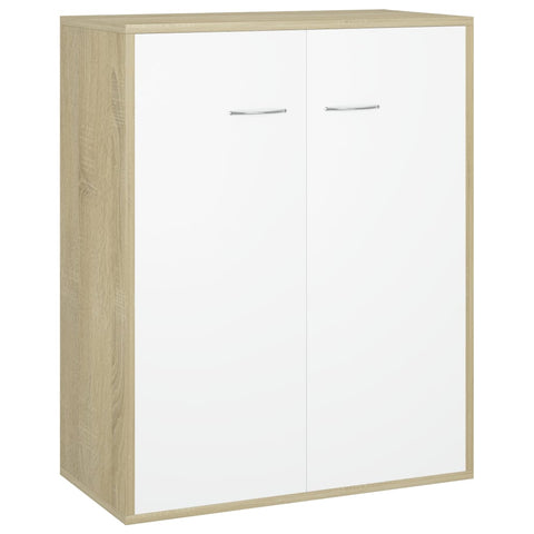 Sideboard White and Sonoma  Oak Chipboard