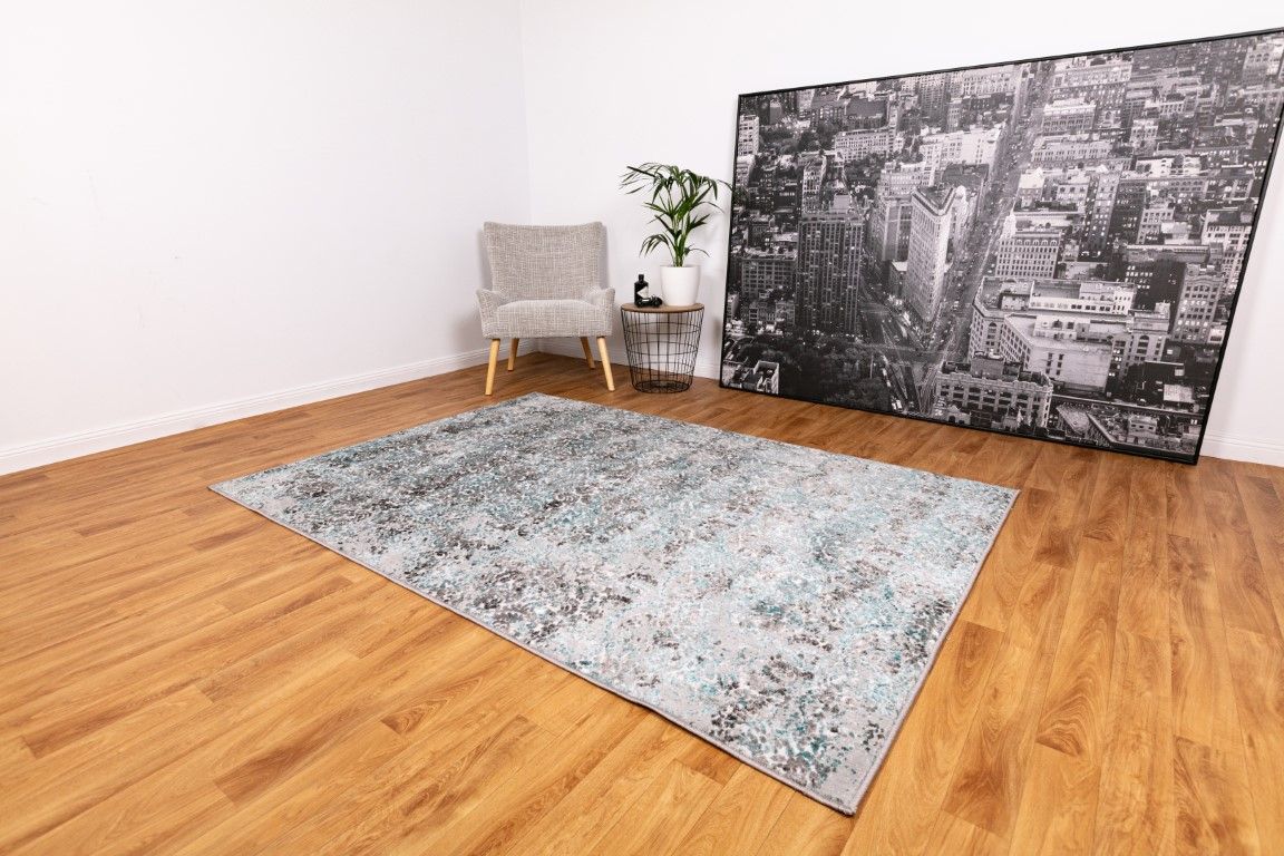Floor Rug Silky touch rug grey blue b8313/grey blue