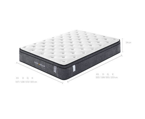 Simple deals 5 Zone Pocket Spring Latex Foam mattress 34cm - Double