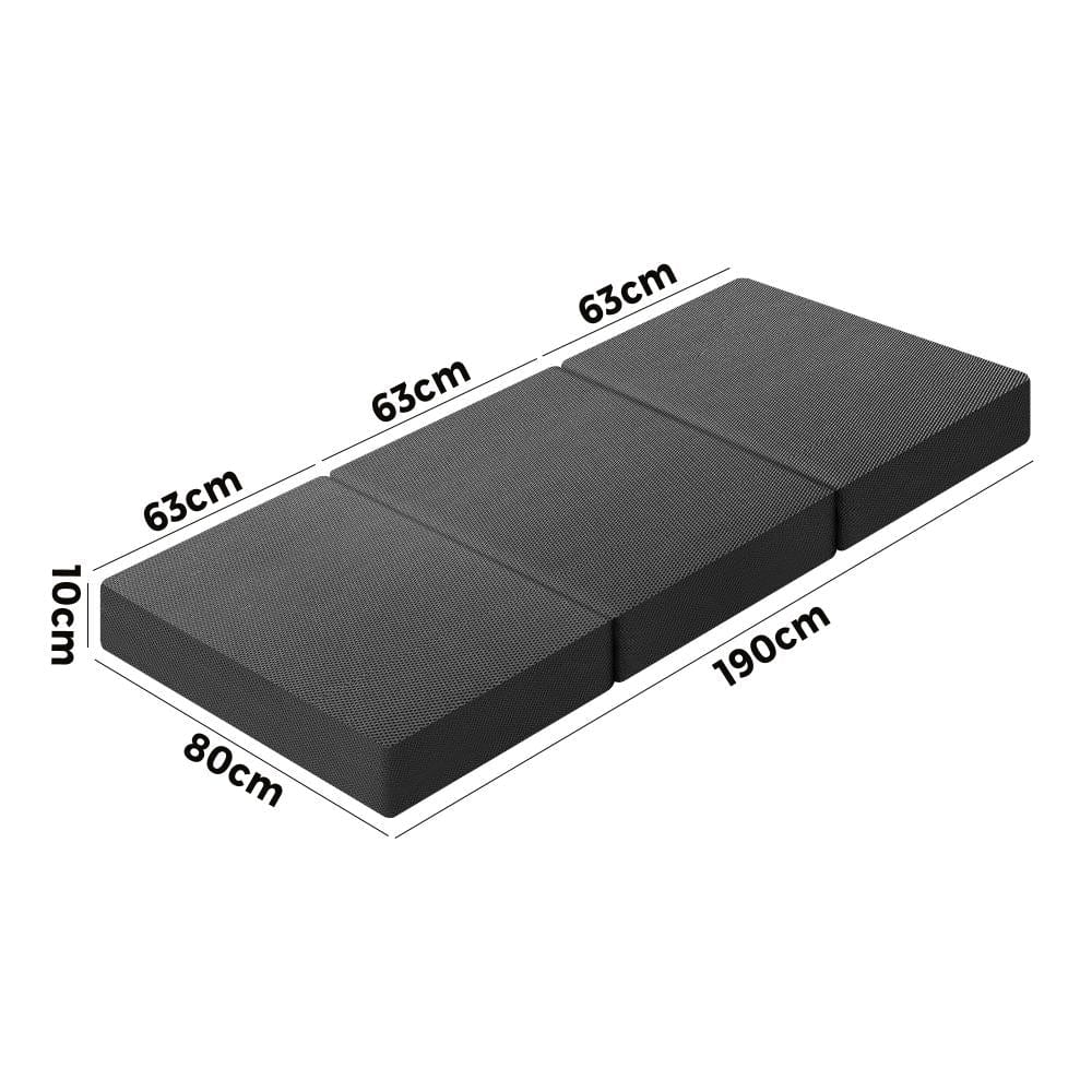 Simple Deals Folding Mattress Portable Single Sofa Foam Bed Camping Sleeping Pad Grey