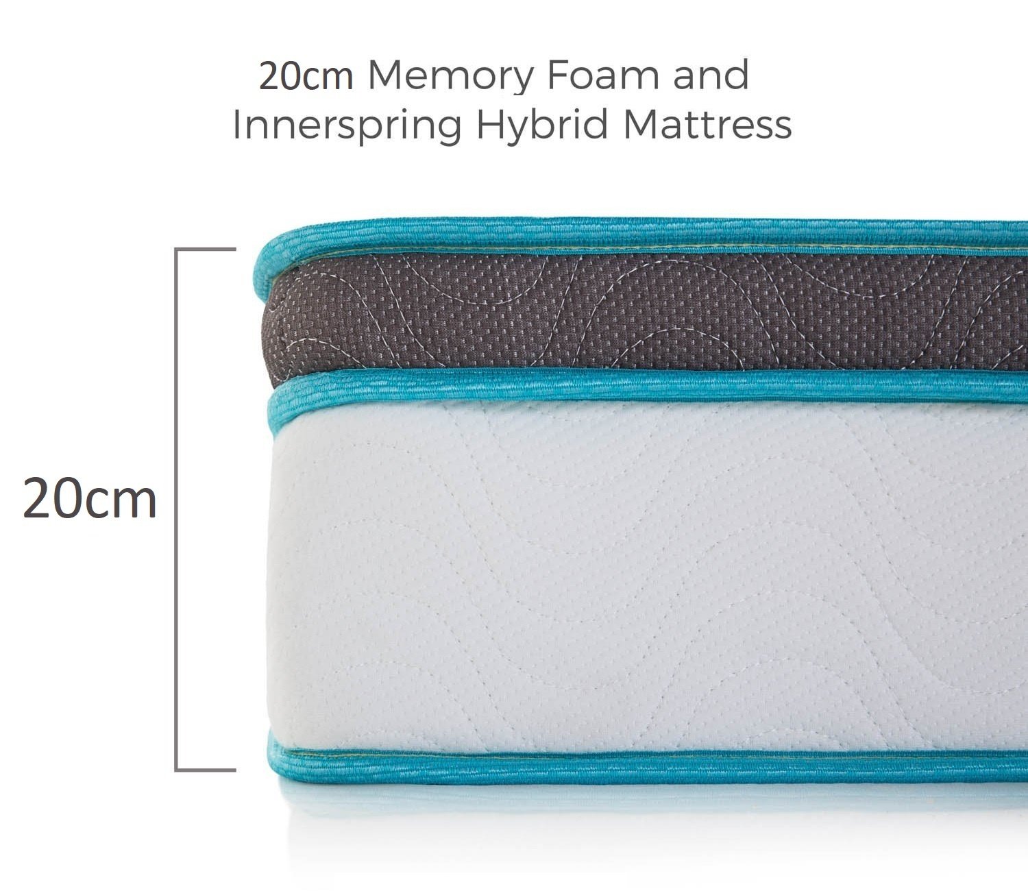 Mattresses King 20cm Memory Foam and Innerspring Hybrid Mattress
