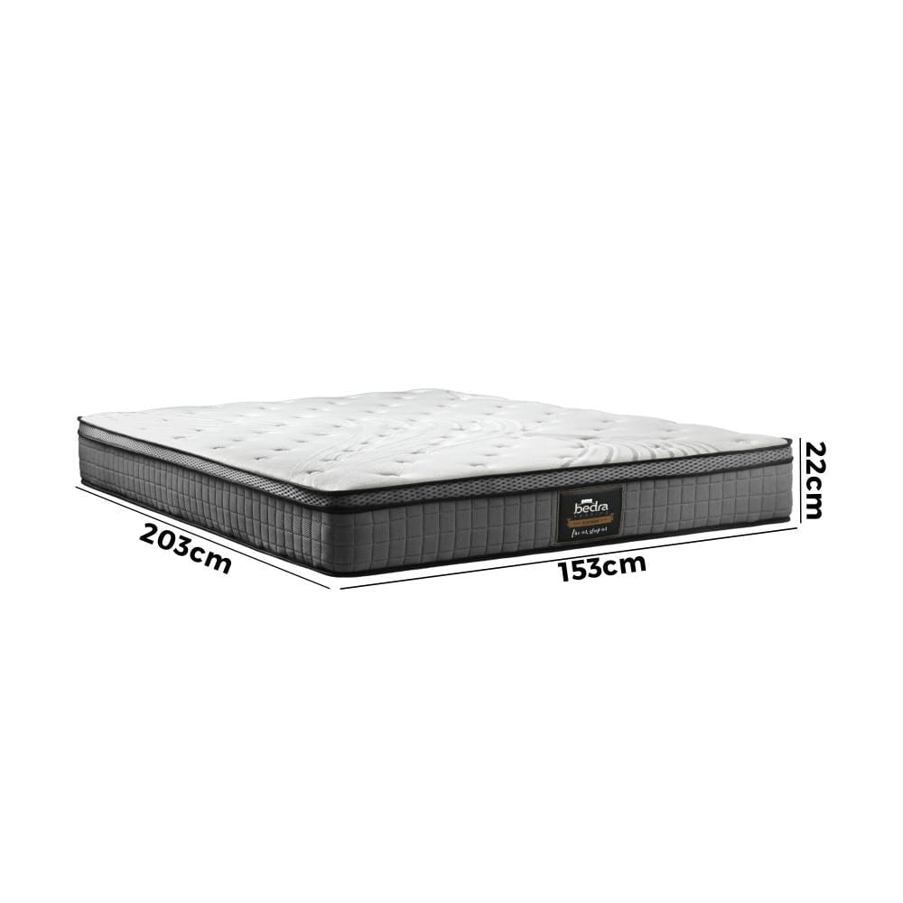 Simple Deals Mattress Bed Spring Mattress 4D Mesh Fabric Euro Top Medium 22cm