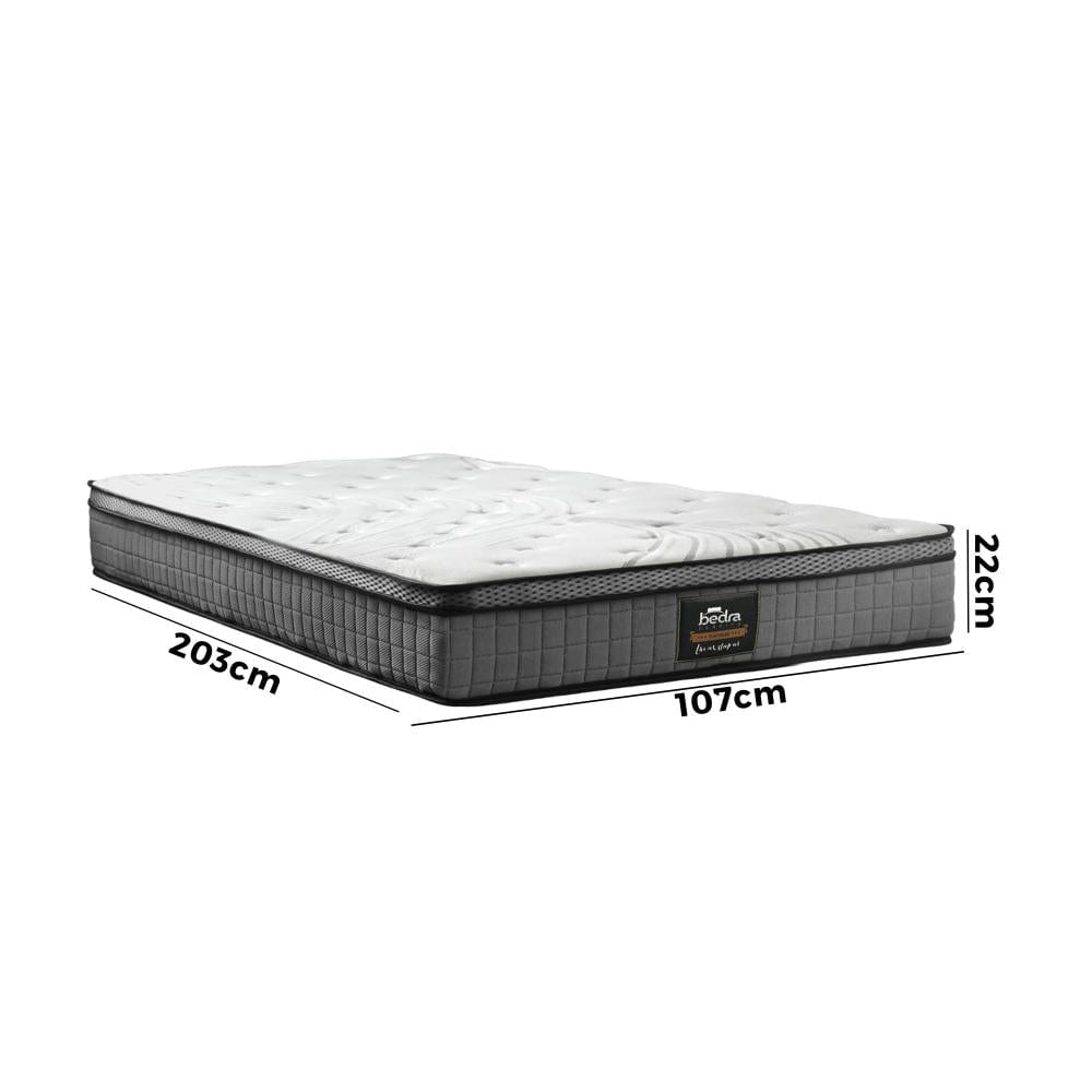 Simple Deals Mattress Bed Spring Mattress 4D Mesh Fabric Euro Top Medium 22cm