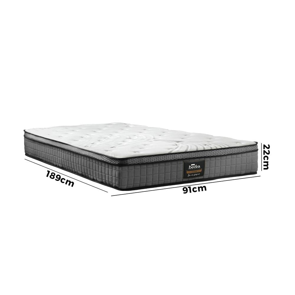 Simple Deals Mattress Bed Spring Mattress 4D Mesh Fabric Euro Top Medium 22cm