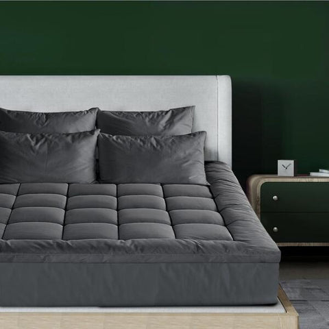 Simple Deals Mattress Protector Bamboo Charcoal Pillowtop Topper Underlay Cover Single/King/Double