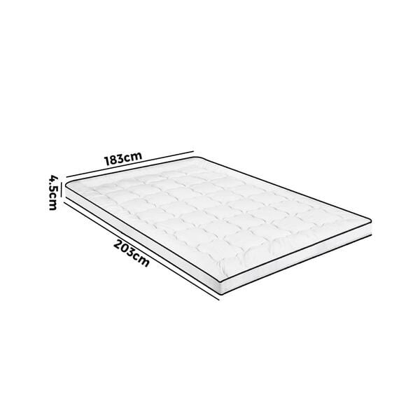 Simple Deals Mattress Topper Microfibre Luxury Pillowtop Protector Pad Cover King/Double