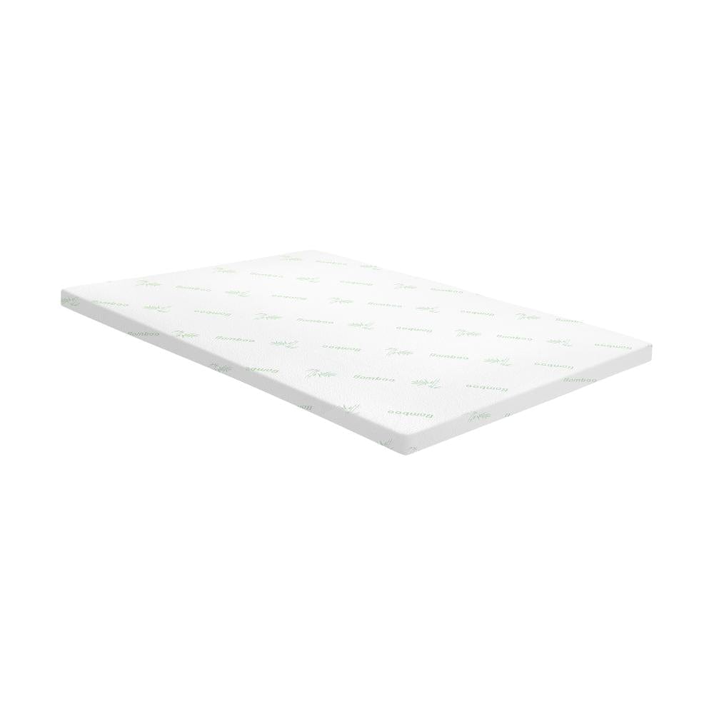 Simple Deals Memory Foam Mattress Topper Bed Cool Gel Bamboo Cover Underlay 8CM