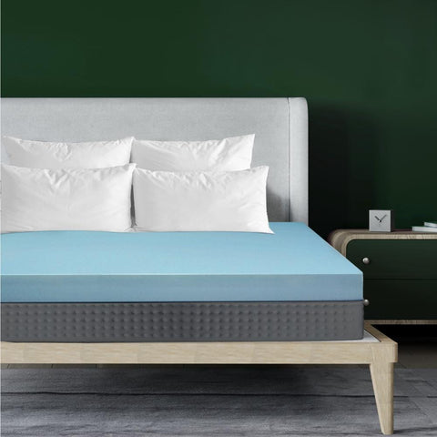 Simple Deals Memory Foam Mattress Topper Bed Cool Gel Bamboo Cover Underlay Queen 10CM  maually add