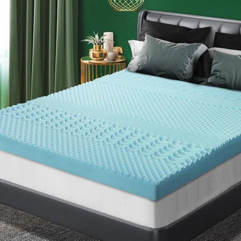 Simple Deals Memory Foam Mattress Topper Cool Gel Bed Bamboo Cover 7-Zone 8CM Queen/Double/King/Single