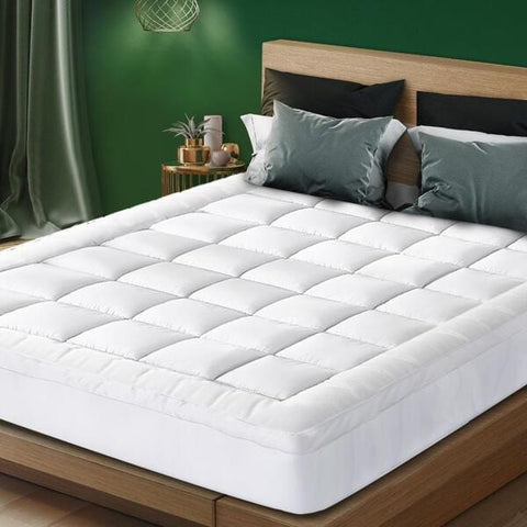 Simple Deals Pillowtop Mattress Topper Bamboo Fibre Protector Mat Cover 1000GSM Single/King