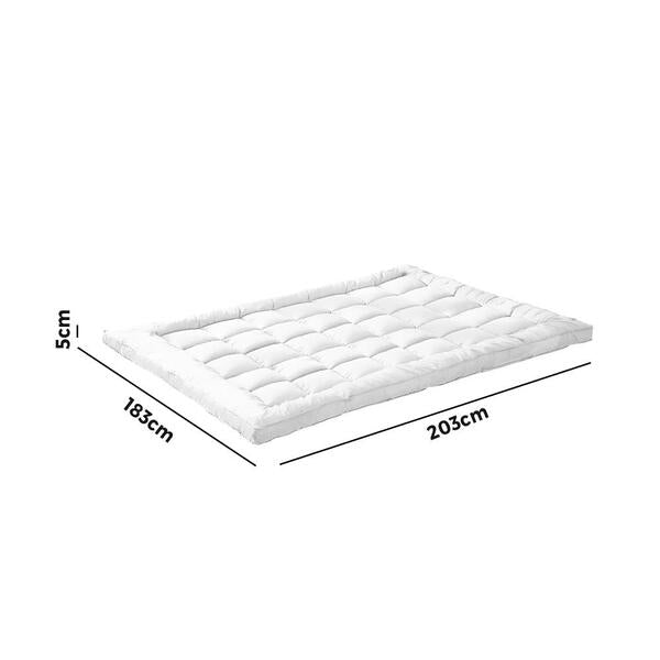 Simple Deals Pillowtop Mattress Topper Bamboo Fibre Protector Mat Cover 1000GSM Single/King