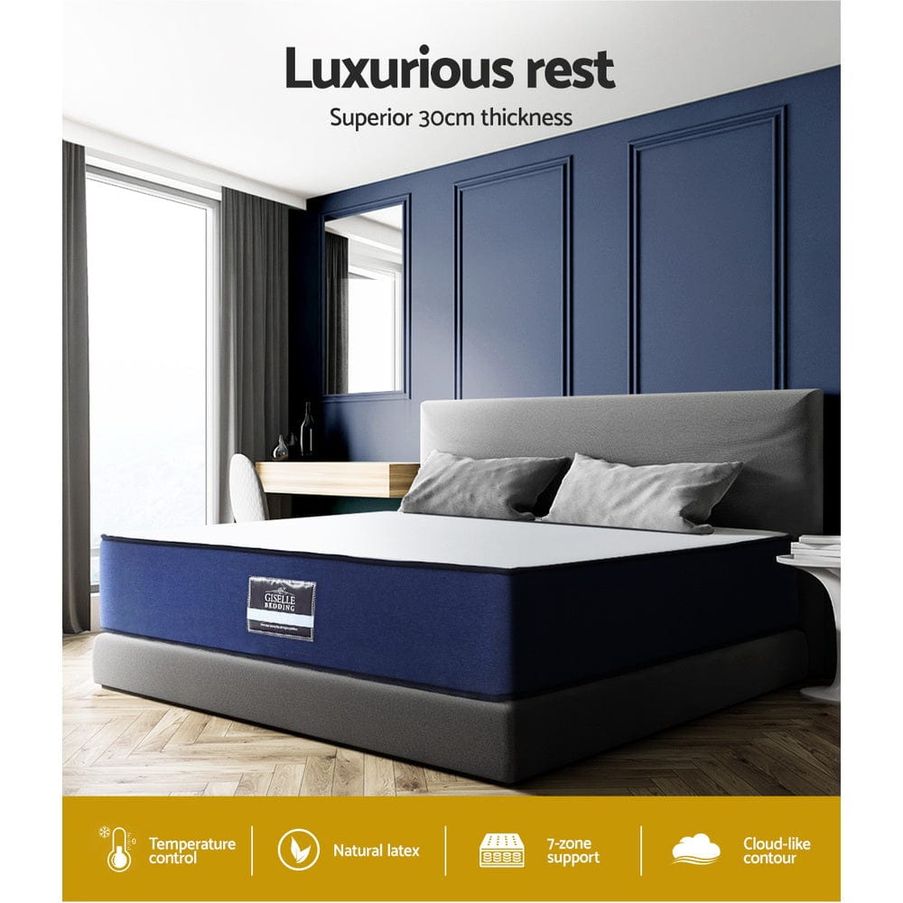 Simple Deals Single Mattress Pocket Spring 7-Zone Latex Foam Layer Bed Mattresses