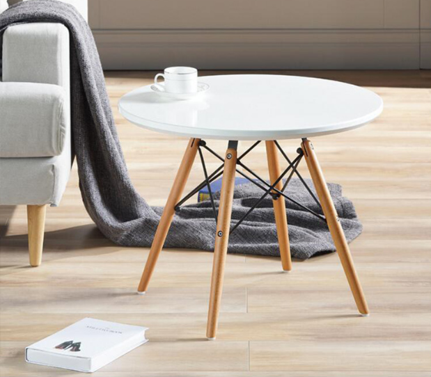 Simple White Color Round Coffee Table 80Cm