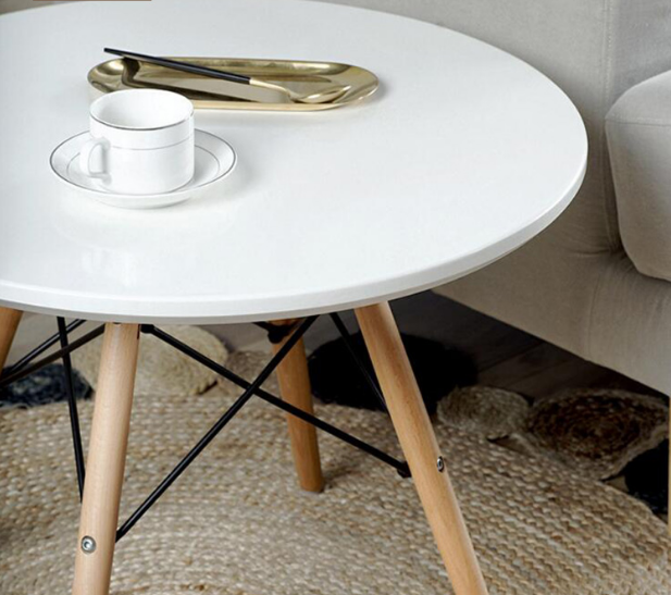 Simple White Color Round Coffee Table 80Cm