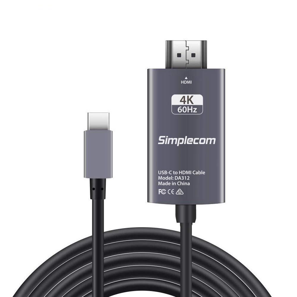 Computer Accessories Simplecom DA312 USB 3.1 Type C to HDMI Cable 2M 4K@60Hz Aluminium HDCP