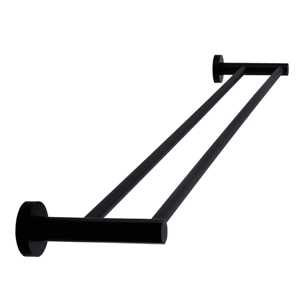 Single Classic Towel Bar Rail Bathroom Electroplated Matte Black Finish