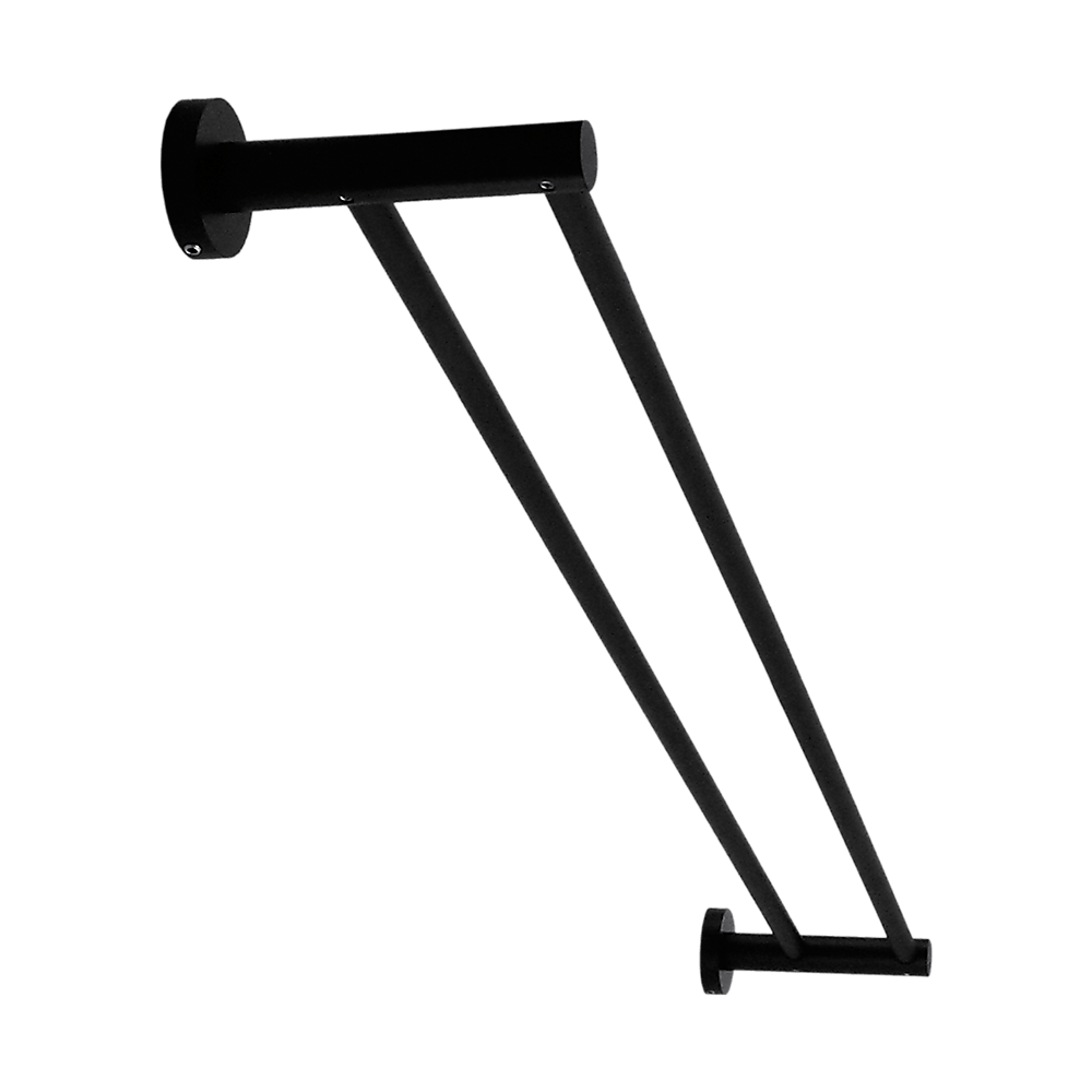 Single Classic Towel Bar Rail Bathroom Electroplated Matte Black Finish
