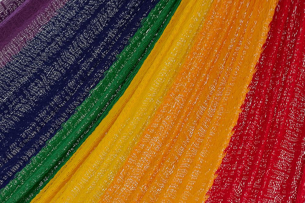 Hammocks Single Size Cotton Mexican Hammock in Rainbow Colour