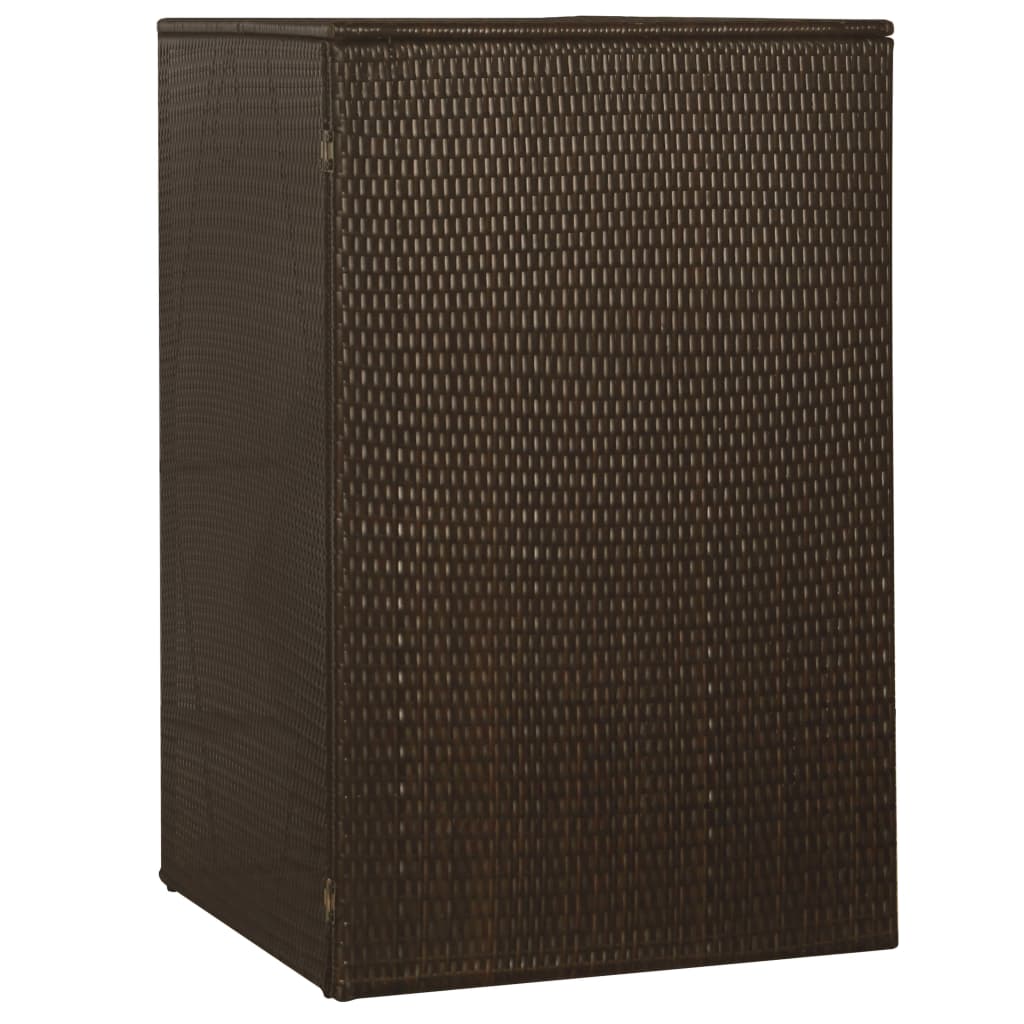 Single Wheelie Bin Shed Poly Rattan Brown - Simple deals