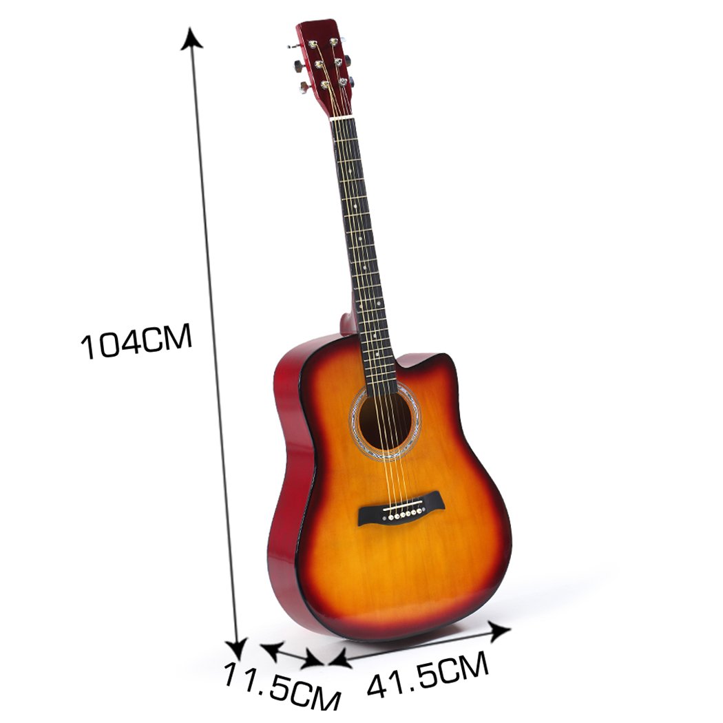 Entertainment & Elec Sleek lacquer finish 41 Inch Wooden Folk Acoustic Guitar