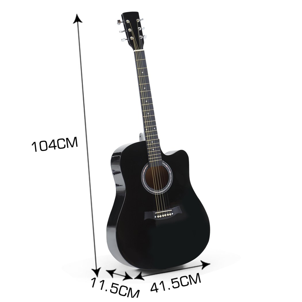 Entertainment & Elec Sleek lacquer finish 41 Inch Wooden Folk Acoustic Guitar-black